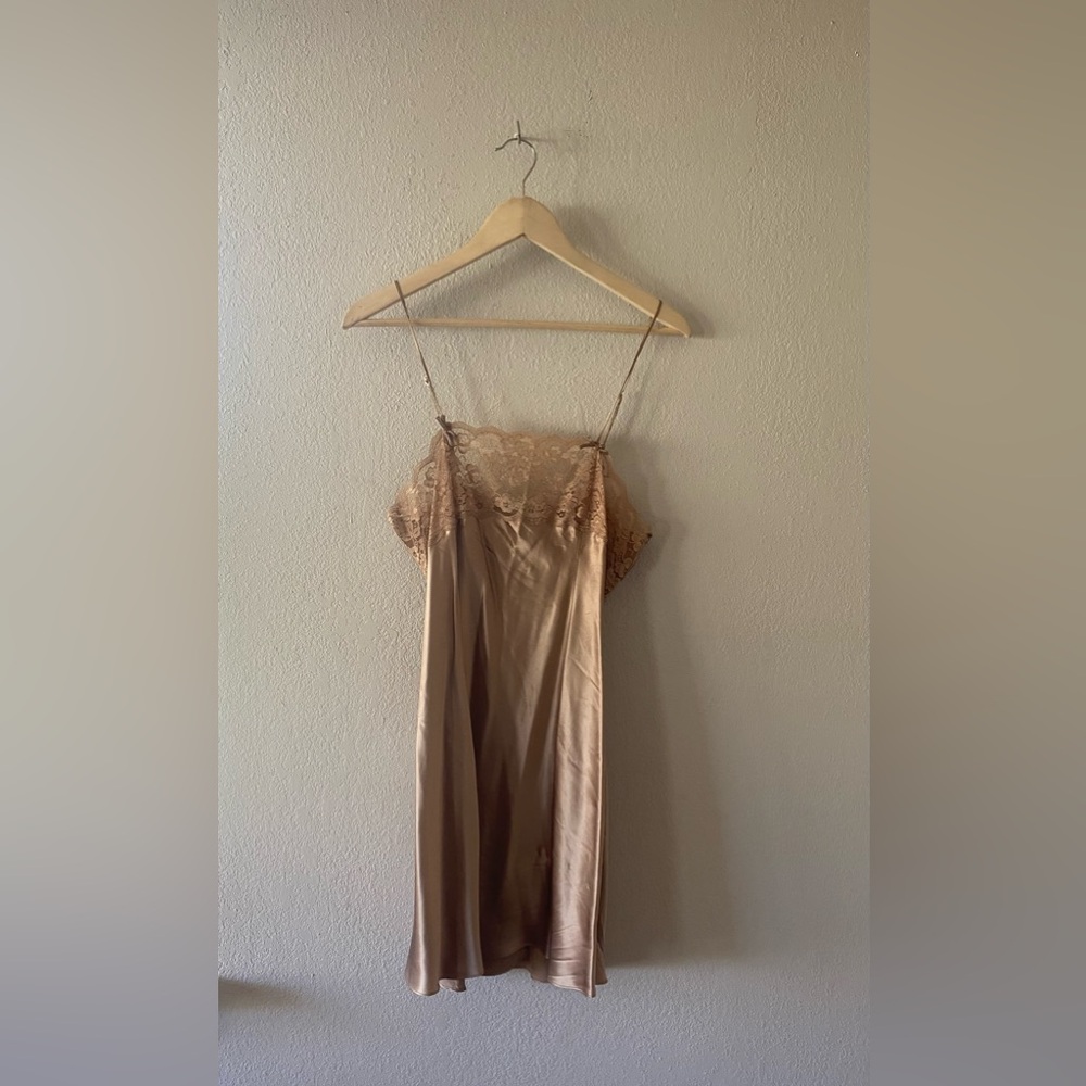 Valerie Stevens Pure Silk Beige Slip